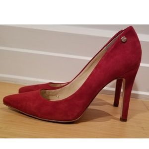 Calvin Klein Red Suede Pumps Size 7